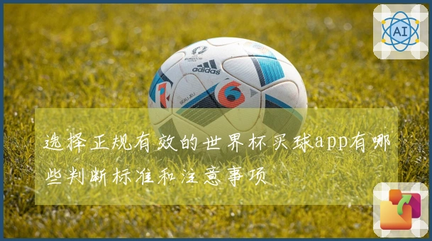 选择正规有效的世界杯买球app有哪些判断标准和注意事项